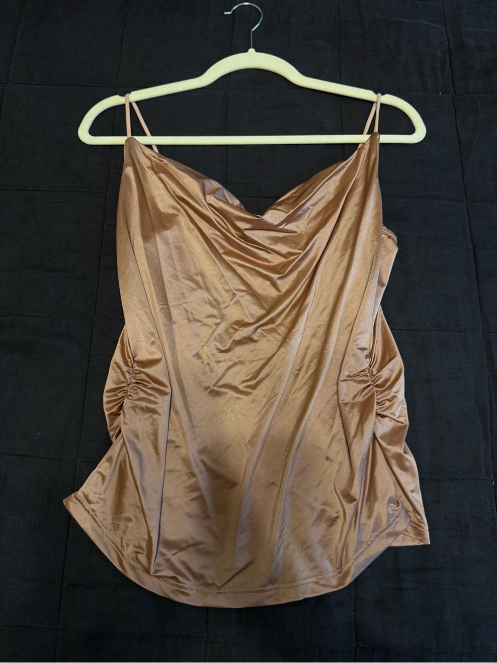Commense Satin Cowl Neck Camisole - rose pink champagne